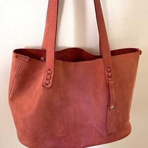 Dingo Leather Orange/brown Tote Purse Bag EUC